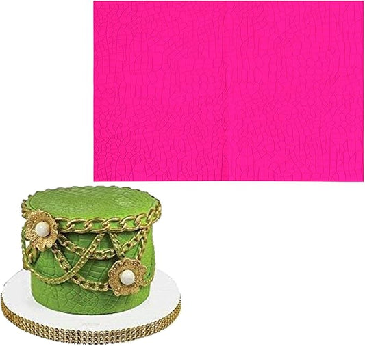 GROWTAIL Cake Fondant Impression Mat, Impression Lace Mold Fondant Cake Decorarting Tools-Spring Bloom/Spiricle/Crocodile Alligator Pattern (Crocodile Alligator Pattern)