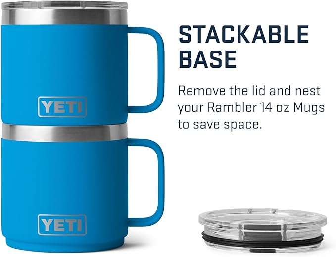 YETI Rambler 14 oz Stackable Mug, Vacuum Insulated, Stainless Steel with MagSlider Lid