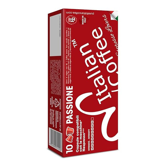 Italian Coffee for Espresso Lovers capsules compatible with Nespresso Original Line machines, Regular pods (100 Count (Pack of 1), Passione Regular)