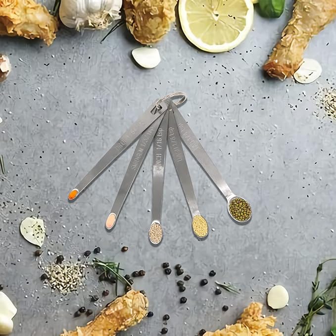 5PCS 1/4 Teaspoon(1/4tsp, 1.25 ml, Tad) Single Tiny Measuring Spoon, Small Individual Stainless Steel Measure Spoons Only