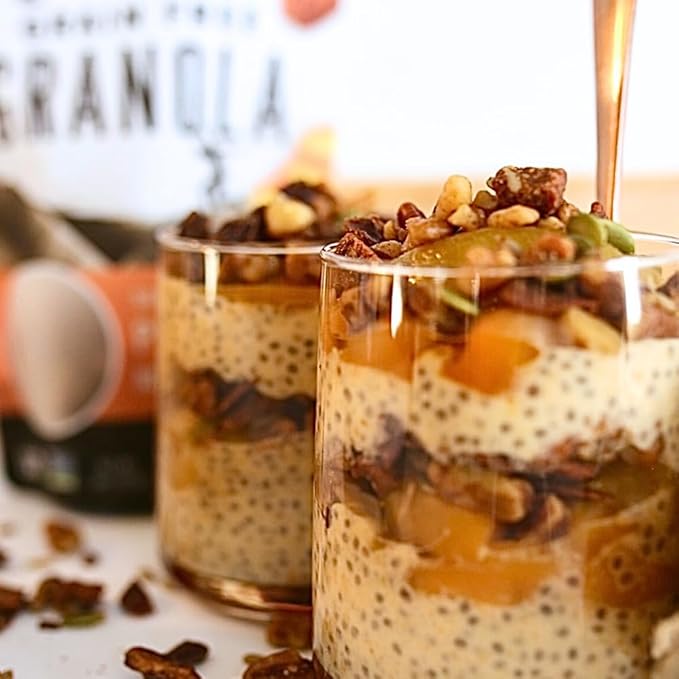 Wildway Keto Granola with Organic Ingredients | Peach Pecan | Grain-Free, Gluten-Free Cereal | Vegan, Low Carb & No Sugar Added | Paleo-Friendly, Non-GMO | Nutrient-Rich Fruit & Nut Snack | 8oz