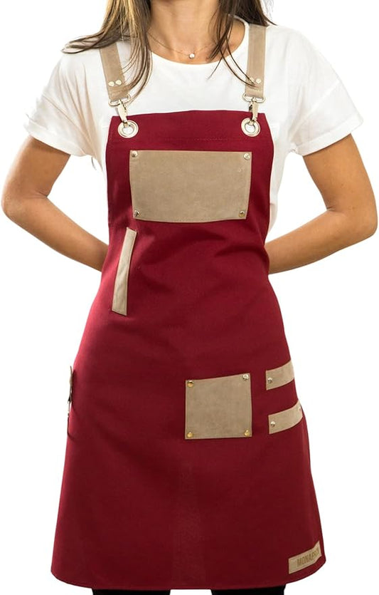 Men and Women Apron for Kitchen, Gardening, Artist, Chef, Work | Canvas, Waterproof, Adjustable Straps Unisex