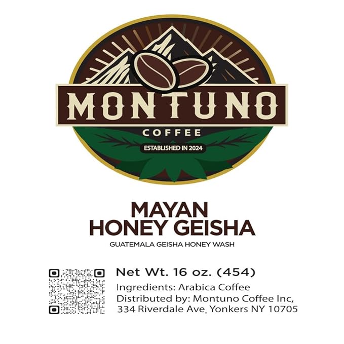 Mayan Honey Geisha Coffee, Single Origin Guatemala, High Altitude 4000ft, Wine-Like Profile (Espresso), 1 Lb