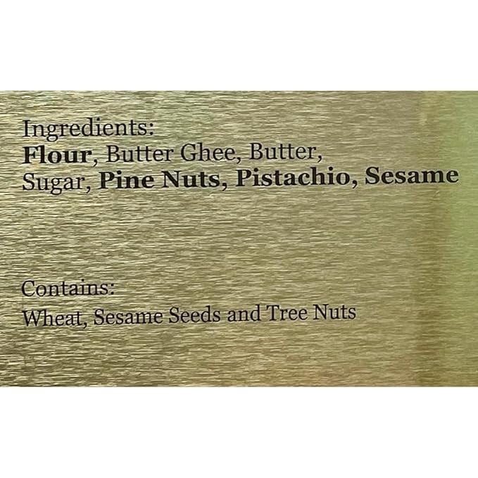 Zalatimo Sweets Since 1860, 100% All Natural Assorted Mamoul Shortbread Cookies, Square Metal Gift Tin, Slightly Sweet Cookies, Pistachio, Walnuts, Dates, No Preservatives, No Additives, 1.7Lbs