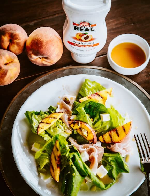Peach Reàl Infused Exotics, Peach Puree Infused Syrup, 16.9 FL OZ Squeezable Bottle (Pack of 3)