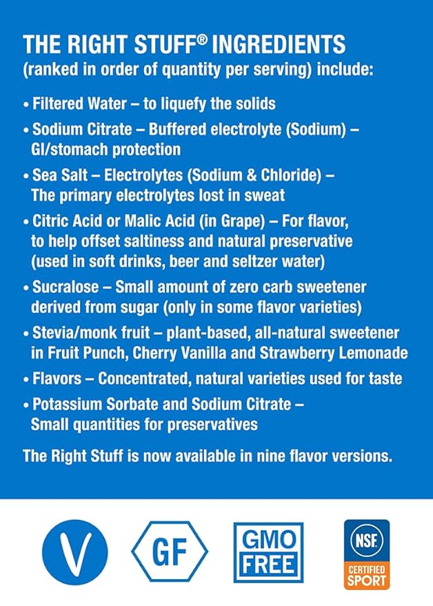 The Right Stuff Electrolyte Drink Concentrate - 10 Pouch Box - Fruit Punch