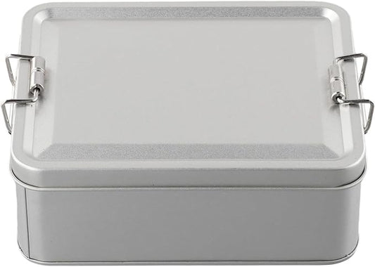 Metal Tin Box, Tinplate Metal Storage Tins Tea Container Rectangular Cookie Box With Lids For Storaging Cookies Snowflake Pastries Tea(M)