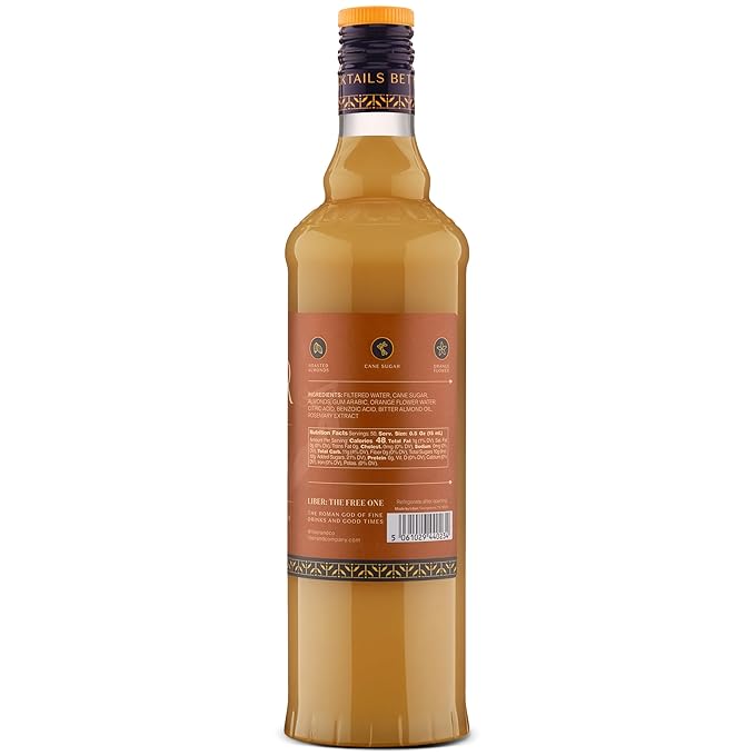 Liber & Co. Almond Orgeat Syrup (25.36 oz) - Craft Cocktail Mixer Made with California Almonds & Orange Blossom Water - Makes 34-50 Cocktails - Essential for Authentic Mai Tais, Tiki Drinks, and Coffee