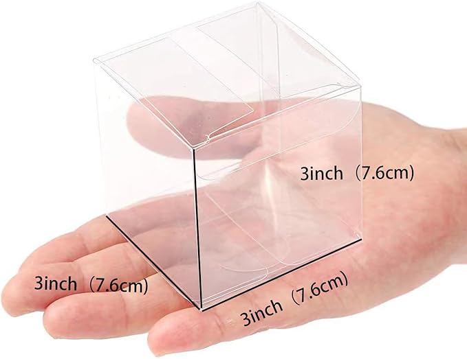 50 Pack 3x3x3 Inch Clear Hot Chocolate Bomb Boxes - Christmas & Birthday Gift Boxes