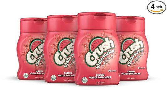 CRUSH Crush, Watermelon, Liquid Water Enhancer – New, Better Taste (4 Bottles, Makes 96 Flavored Water Drinks) 1.62 Fl Oz (Pack of 1)