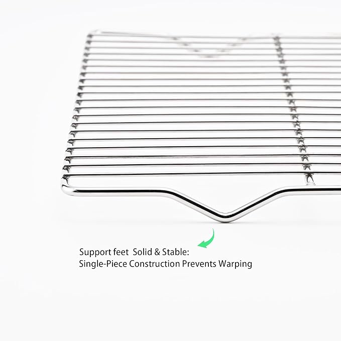 Cooling rack,2-Pack Heavy-Duty Stainless Steel wire rack for cooking (16.5"x11.5") - Oven Baking Wire Rack for Sheet Pans, Bread, Dishwasher Safe & Non-Toxic Metal Grates