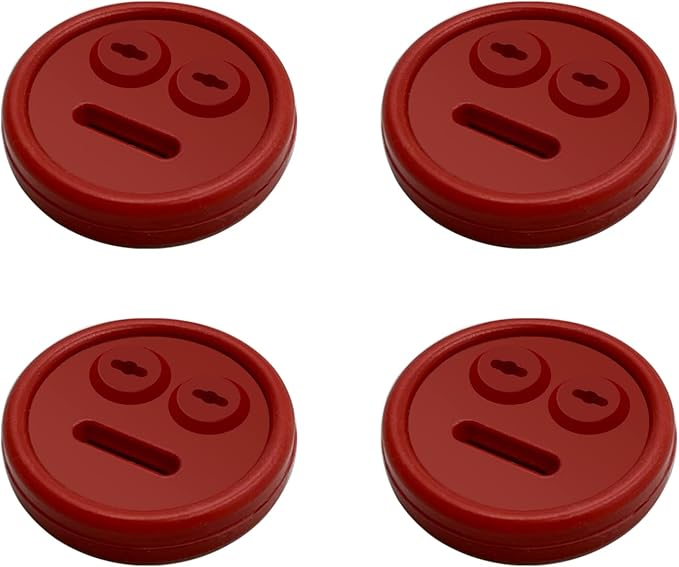 4 Pack Thermometer Meat Probe Red Grommet for Grills, Compatible with Weber 85037 Smokey Mountain Cookers Accessories, and Other Smoer DIY Thermometer Sensor Port