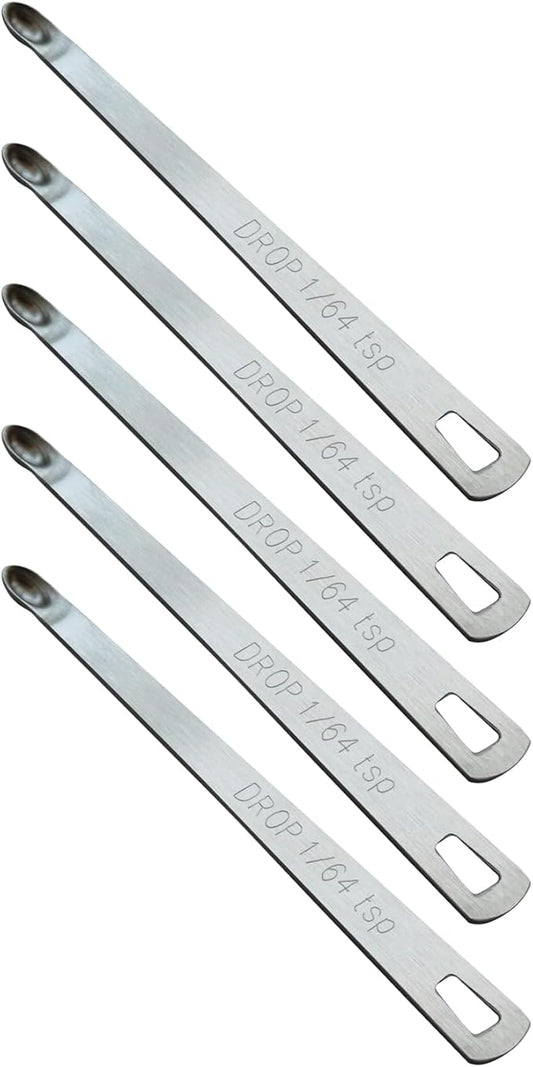 5PCS 1/64 Teaspoon(1/64tsp, 0.08ml, Drop) Single Tiny Measuring Spoon, Small Individual Stainless Steel Measure Spoons Only