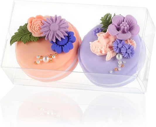 37 Pack Clear Macaron Boxes for 2, Mini Treat Boxes Chocolate Covered Orec Boxes Chocolate Truffle Boxes Browines BoxesPastry Boxes Candy Boxes(4.17" x 2.17" x 1.38")