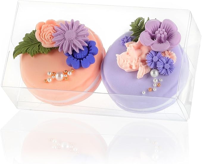 100PCS Clear Macaron Boxes for 2, Chocolate Covered Orec Boxes Favor Boxes Treat Boxes Pastry Boxes for Christmas Party Birthday Wedding(4.17" x 2.17" x 1.38")