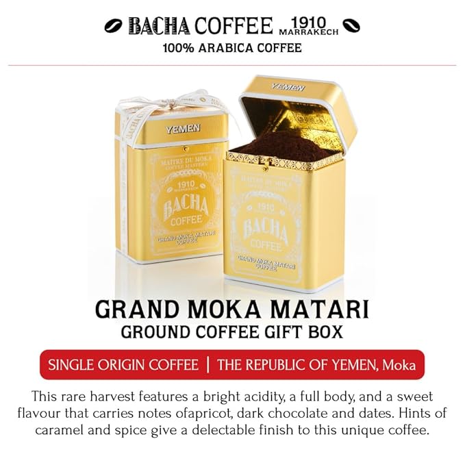 Bacha Coffee | Grand Moka Matari Single Origin Signature Nomad Collection, 100% Arabica Specialty Coffee, Ground Beans, Medium Dark Roast, 250g