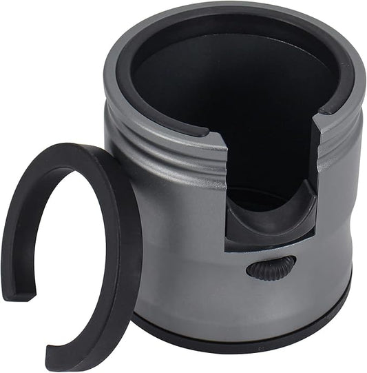 Espresso Tamping Station, Coffee Portafilter Holder, Aluminum Alloy Stand Fit for Most 51mm, 53mm, 54mm and 58mm Portafilter (Round, Grey)