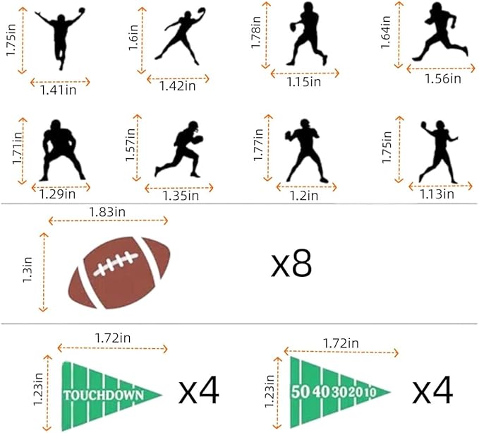 24pcs American football cupcake toppers sports party decorations for football theme party, Football Food Picks for boys' birthday party