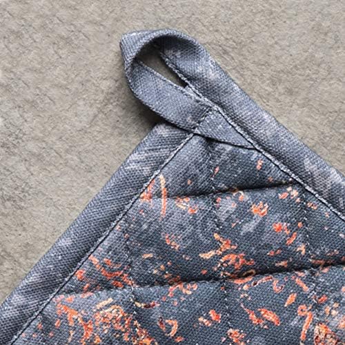 Maison d' Hermine Pot Holders Set 100% Cotton Heat Resistant Potholders 8" x 8" Hot Pads with Loop BBQ, Cooking, Baking, Grilling, Kitchen, Handling Hot Pans (Pack of 2, Imperfection)