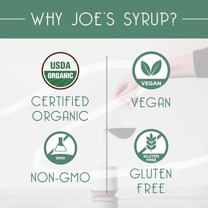 Joe’s Syrup Organic Flavored Syrup, Organic Hazelnut, 750 ml