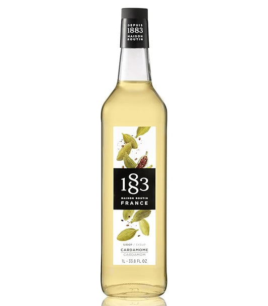 1883 Cardamom Syrup for Drinks, Made in France, 1 Liter Glass Bottle