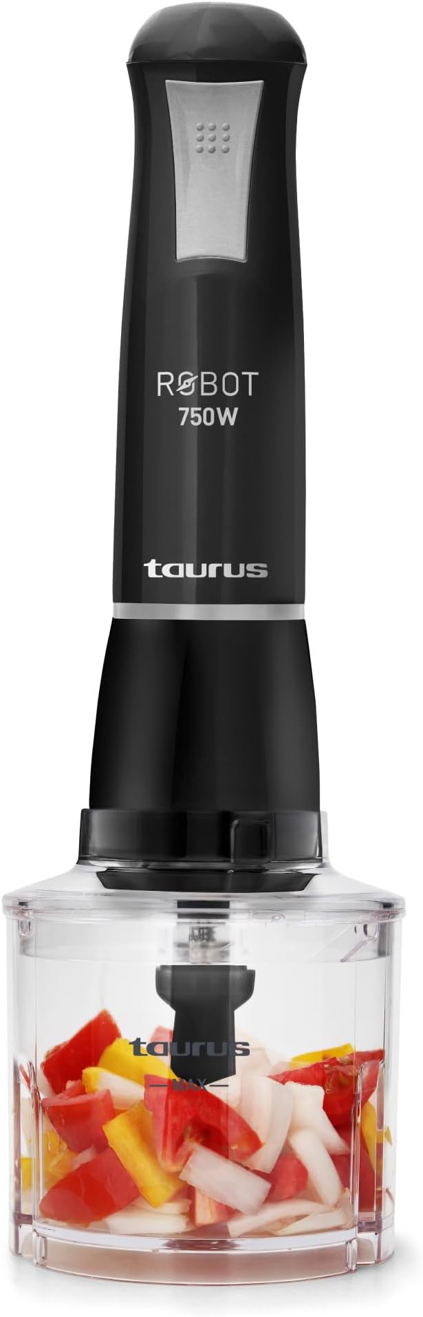 TAURUS ROBOT 500 INOX COMPLETE | Immersion Blender 500 W | Stainless Steel | Detachable Rod | Turbo Rotation System | Pulse Control | Ergonomic and Anti-Splash | Accessories included