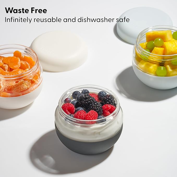 W&P Porter Seal Tight Lunch Bowl Container w/ Lid | Blush 16 Ounces | Leak & Spill Proof, Soup & Stew Food Storage, Meal Prep, Airtight, Microwave and Dishwasher Safe, BPA-Free Glass
