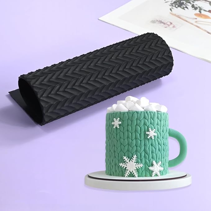 mostsom Silicone Lace Cake Molds Reusable Fondant Embossing Mats for Cake Decorating, Sweater Pattern, Cupcakes, Cookies, Chocolate - Food-Grade Non-Stick Baking Tools (C_ Sweater Pattern)