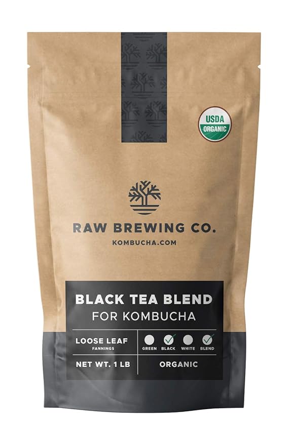 Kombucha.com Certified Organic Loose Leaf Tea - Kombucha Brewing Blends (Black Tea Blend, 8 Ounce). Makes up to 25 gallons.