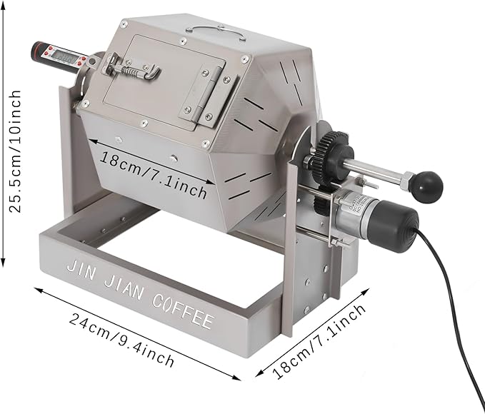 Coffee Bean Roaster with Coffee Bean Cooler, Gas 500g Coffee Bean Baker Drum Type Automatic Coffee Bean Roasting Machine for Home and Commercial Use