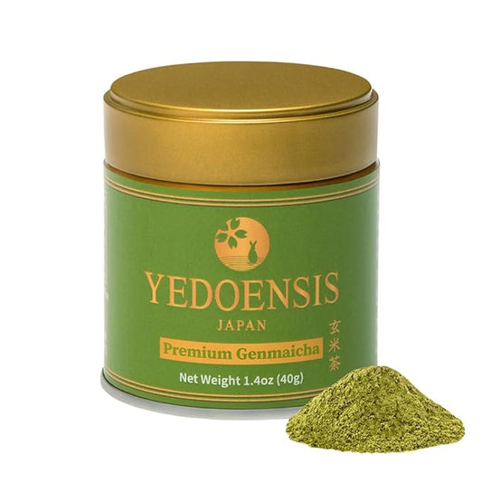 YEDOENSIS Genmaicha Powder - Organic Japanese Brown Rice Green Tea Powder, JAS Certified Organic Vegan Gluten-Free (40g)