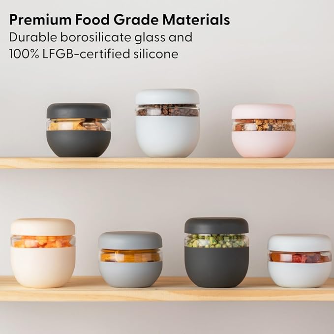 W&P Porter Seal Tight Glass Food Storage Container with Lid, Terrazzo Cream 16oz, Leak & Spill Proof Meal Prep Container, Microwave & Dishwasher Safe, Borosilicate Glass