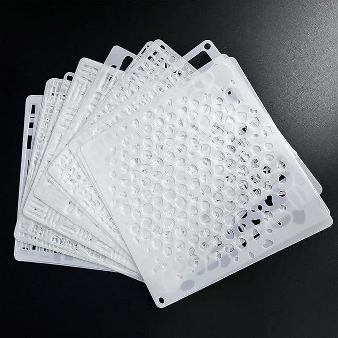 16Pcs Geometric Pattern Stencils for Crafts 6x6 Inch Brick Dot Layering Stencils for Painting on Wood Mixed Media Texture Stencil for Painting on Walls Furniture Fabric Canvas Card Making