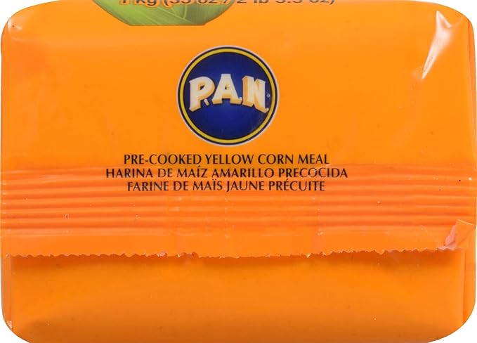 P.A.N. Yellow Corn Meal – Pre-cooked Gluten Free and Kosher Flour for Arepas (2.2 lb/Pack of 2)