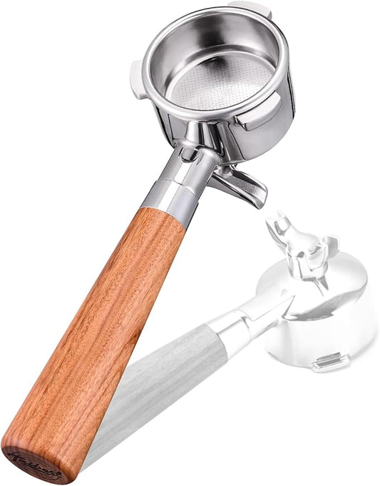 54mm Portafilter for Breville BES870/878/880 Series, Dual Spout Espresso Handle with Siam Rosewood Grip & 304 Stainless Steel Basket