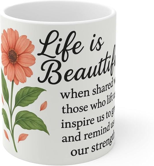 11 OZ Novelty Coffee Mugs - Christmas Gift (Inspirational Floral)