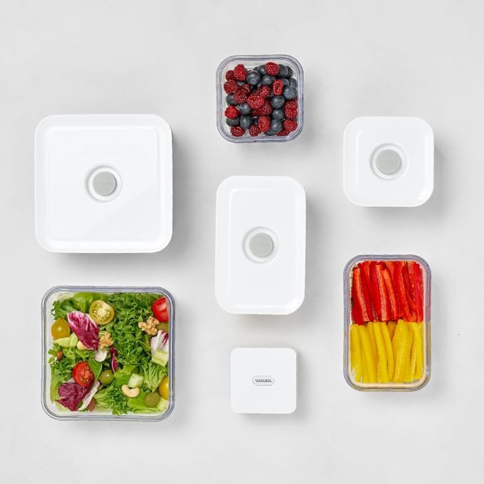 Premium Airtight Food Storage Containers, Rectangular 2PC(1.06qt), Smart One-Click Seal Lid, No Hinges, Patented Double Silicone Lining, 100% Leak Proof, BPA-FREE, Dishwasher, Microwave Safe