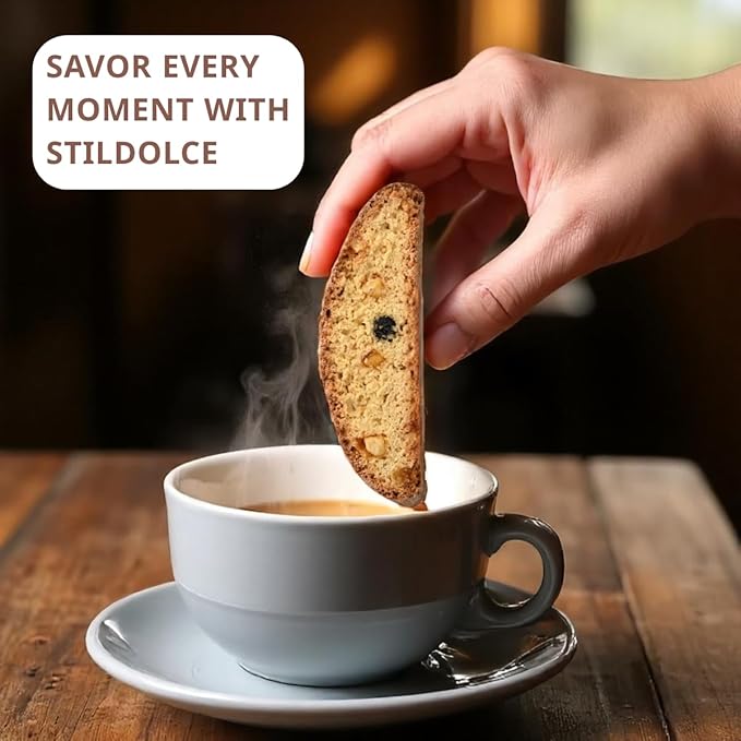 Authentic Italian Semi-Soft Blueberry and Orange Biscotti | Made in Tuscany, Italy | Stildolce Traditional Biscuits, 8.8 Oz