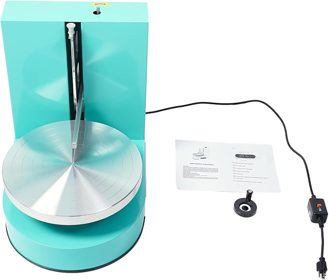 Cake Decorating Machine, Electric Birthday Cake Cream Smooth Coating Decoration Machine, Cake Smoother Icing Machine,Cake Cream Spatula Machine for 4-12inch Cake (Green)