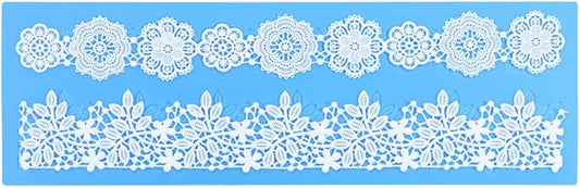 Embossing Lace Fondant Mold, Multi Circle Flowers Lace Mat Wedding, Silicone Molds for Cake Decorating Tool, Cake Lace Molds