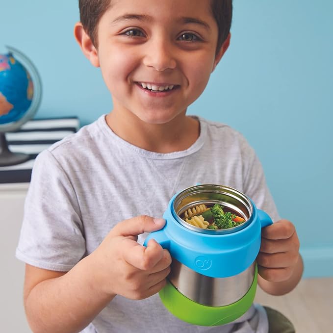 b.box Insulated Food Jar with Spork for Toddlers | Easy Open Container for Toddlers | Stainless Steel, 5hrs + of Perfect temperatures | Dishwasher Safe, BPA Free (Lemon Sherbet, 11 oz)