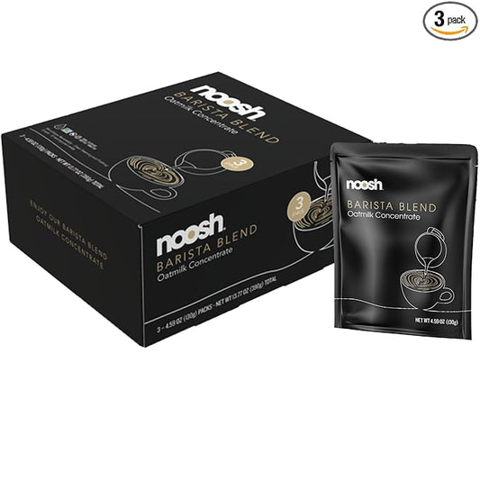 NOOSH Oatmilk Concentrate - Oat Milk Powder - Each Pack Makes 1qt - Great for Foaming and Steaming - Perfect for Hot or Cold Beverages – 4.59oz (3 Pack)