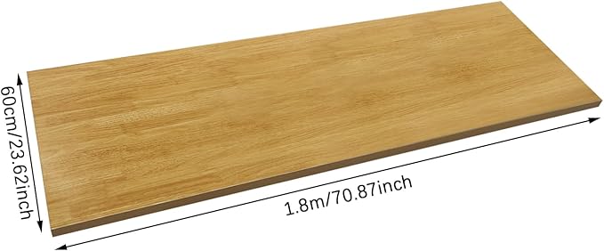 Butcher Block Countertop | 71x24in Wood Board Countertop | DIY Washer Dryer/Island/Kitchen Counter-top | countertop Cutting Board | 1102lbs Load Capacity | Wood Color | NO Base Legs, 1.38in Thick