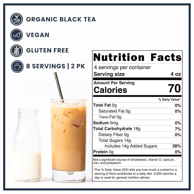 The Chai Box Sweetened Chai Tea Concentrate - Vegan, Gluten Free Chai Concentrate | 16 Ounce (Pack of 2) | Hot or Iced Black Tea Concentrate, Small Batch with Whole, Premium Spices