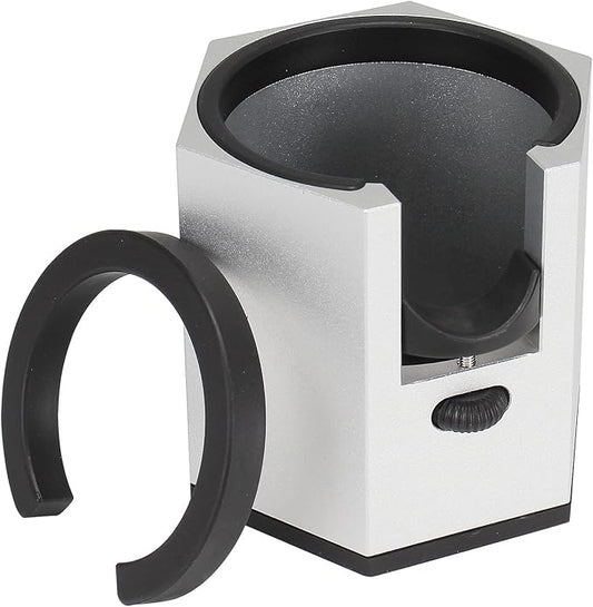 Espresso Tamping Station, Coffee Portafilter Holder, Aluminum Alloy Stand for Most 51mm, 53mm, 54mm, 58mm Coffee Portafilter (Hexagon,Silver)