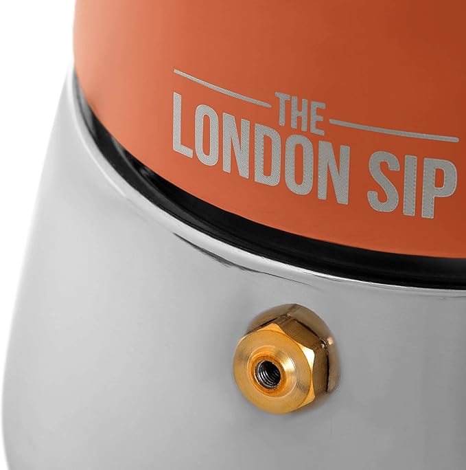 London Sip Stainless Steel Stovetop Espresso Maker Moka Pot Italian Coffee Percolator, Copper, Medium (10.14 oz)