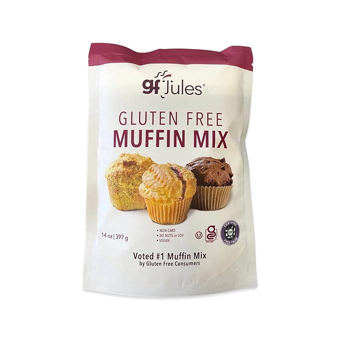 gfJules Certified Gluten Free Muffin Baking Mix | No Grit, Non-GMO, Vegan | Certified Top 9 Allergen-Free & Kosher | Makes 15 Muffins | 14 Ounces