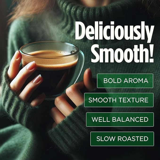 VitaCup Perfect Low Acid Coffee Ground, USDA Organic & Fair Trade, Mycotoxin Free, Dark Roast Guatemala Single Origin, Clean & Pure for Drip Coffee Brewers and French Press, 10 ounces