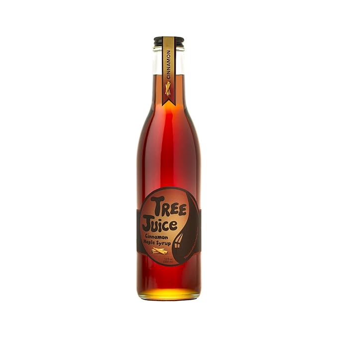 Tree Juice Cinnamon Maple Syrup | 100% Pure Grade A Maple Syrup | All Natural, Non GMO, Vegan, Gluten Free, Vegetarian, Paleo | 12 Ounce Bottle