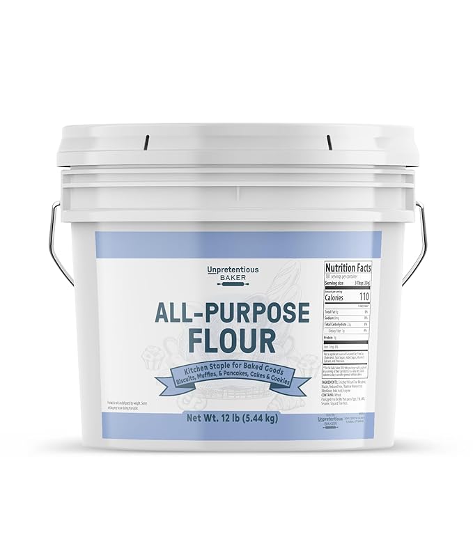 Unpretentious All Purpose Flour, 2 Gallon Bucket, Versatile Kitchen Staple, Food Storage